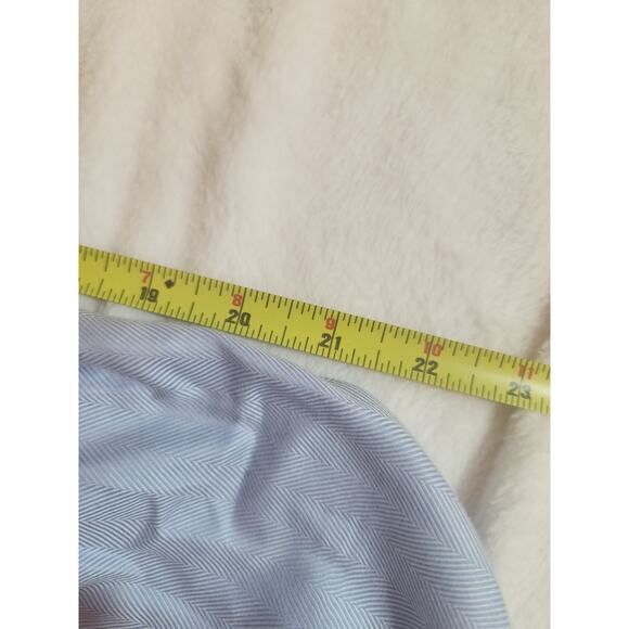 Jos. A Bank Signature Shirt Mens 19 36 Blue Herringbone 100% Cotton Long Sleeve - Picture 7 of 10